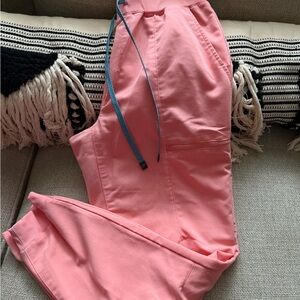 Fabletics Coral Joggers scrubs with Blue Accents